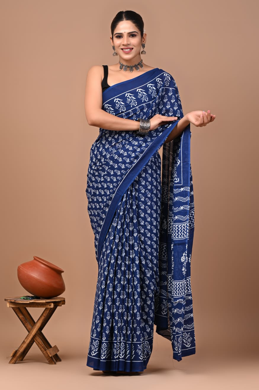 Cotton mulmul saree -06