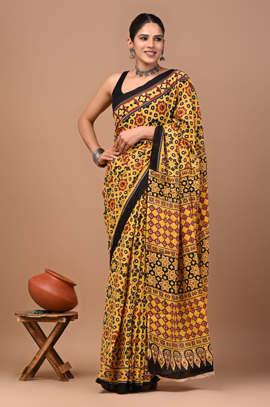 Cotton mulmul saree -07
