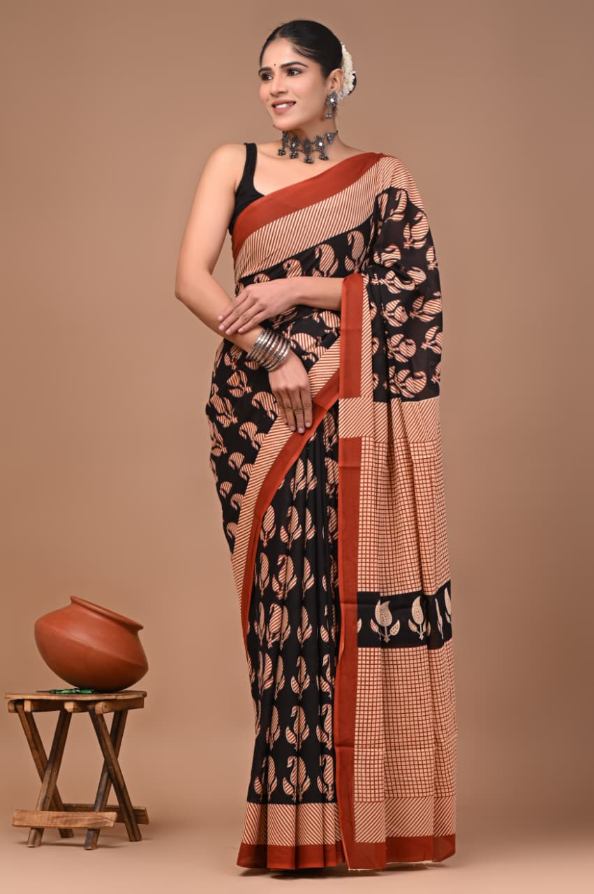 Cotton mulmul saree -08
