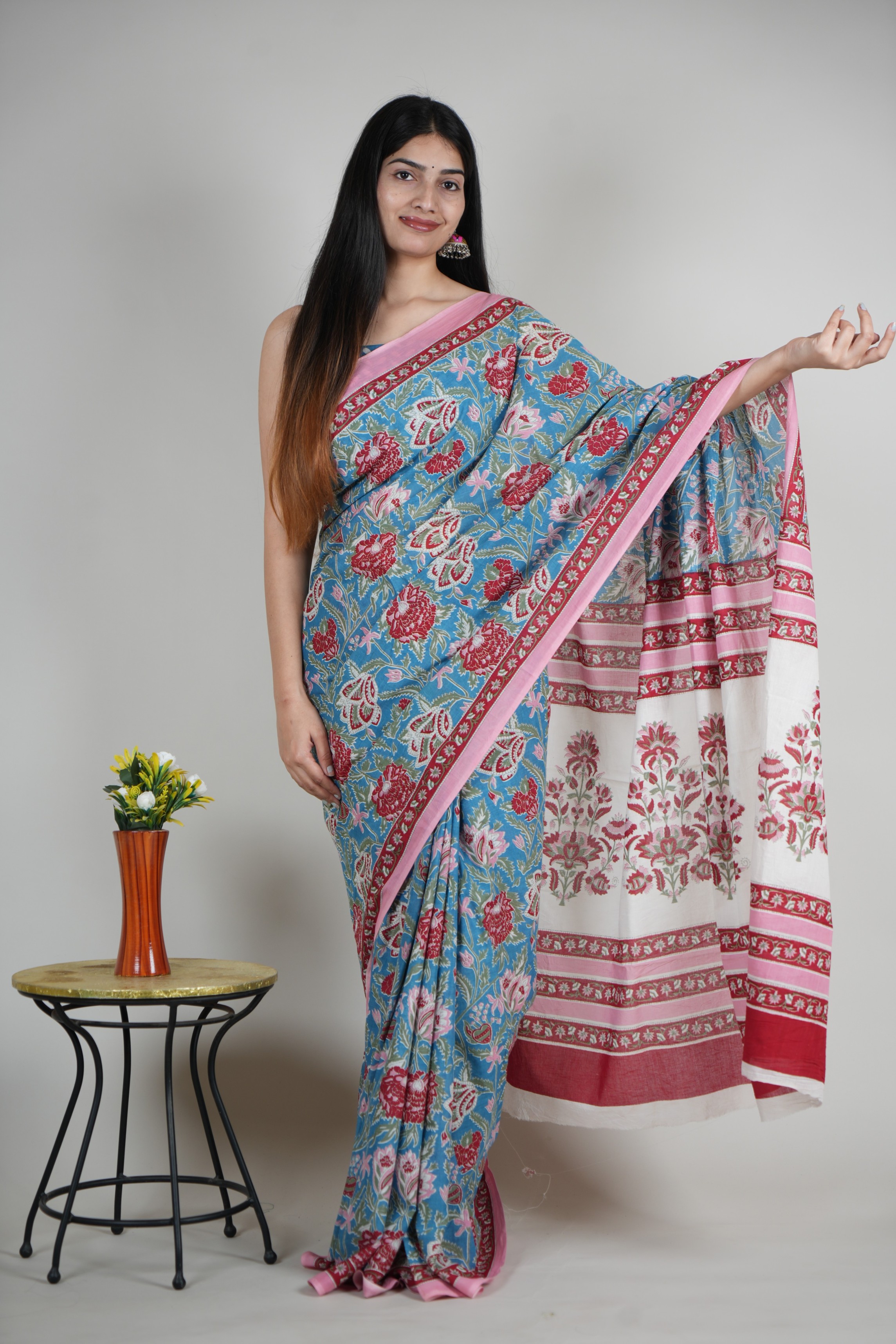 Pure Cotton Mulmul Saree -24